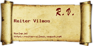 Reiter Vilmos névjegykártya